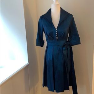 Donna Ricco Teal Blue dressy wrap dress